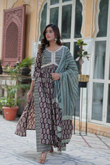 Adorable Cotton Yellow Wine Color Salwar Suit
