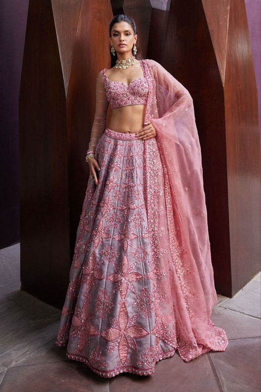 Occasion Wear Malburi Silk Pink Color Lehenga Choli