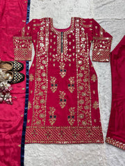 Fancy Sequence Work Pink Color Salwar Suit