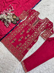Fancy Sequence Work Pink Color Salwar Suit