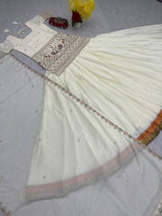 Fantastic Sequence Work White Color Top With Lehenga