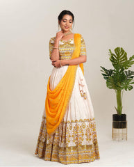 Occasion Wear Kalamkari Print Yellow Color Lehenga Choli