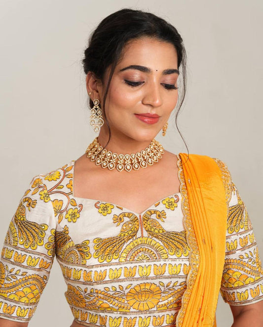 Occasion Wear Kalamkari Print Yellow Color Lehenga Choli