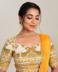 Occasion Wear Kalamkari Print Yellow Color Lehenga Choli