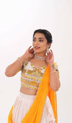 Occasion Wear Kalamkari Print Yellow Color Lehenga Choli