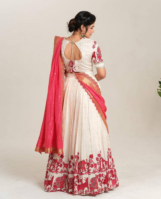 Occasion Wear Kalamkari Print Pink Color Lehenga Choli