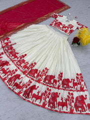 Occasion Wear Kalamkari Print Pink Color Lehenga Choli