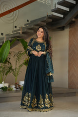 Rama Color Embroidery Sequence Work Fancy Gown