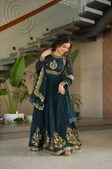 Rama Color Embroidery Sequence Work Fancy Gown