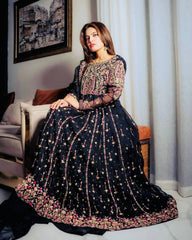 Designer Heavy Black Color Palazzo Suit