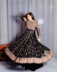 Designer Heavy Black Color Palazzo Suit