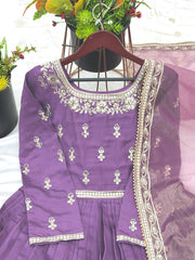 Wonderful Roman Silk Lavender Color Gown
