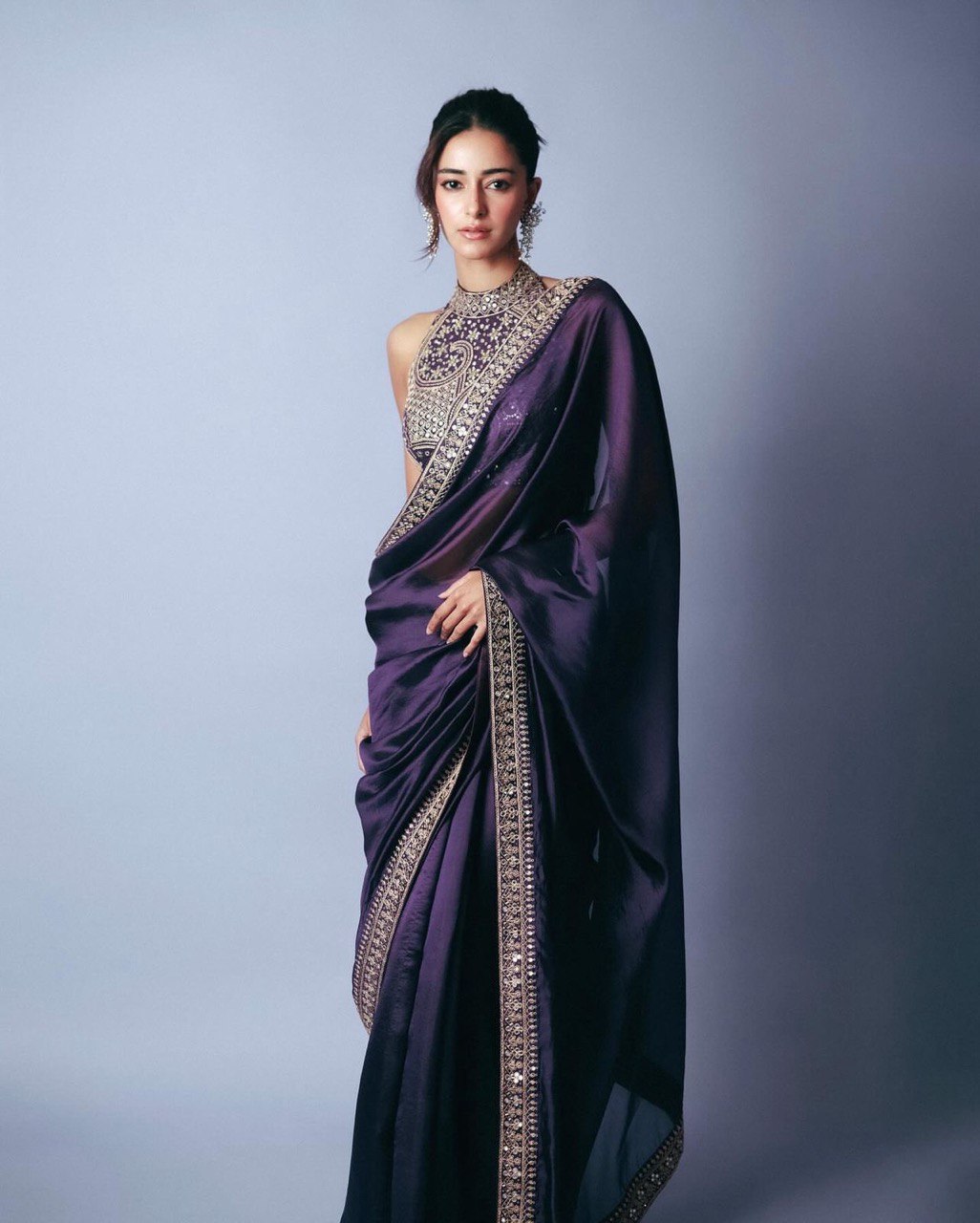 Bollywood Style Silk Purple Color Saree