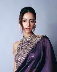 Bollywood Style Silk Purple Color Saree