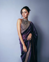 Bollywood Style Silk Purple Color Saree