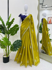 Graceful Benglori Silk Mustard Color Saree