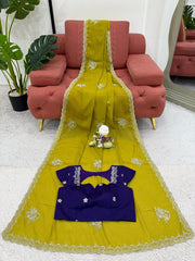 Graceful Benglori Silk Mustard Color Saree