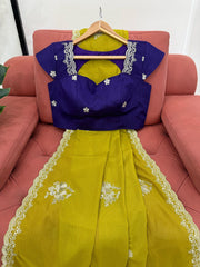 Graceful Benglori Silk Mustard Color Saree