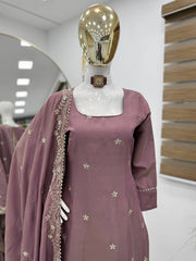 Beautiful Simmer Silk Peach Color Sharara Suit