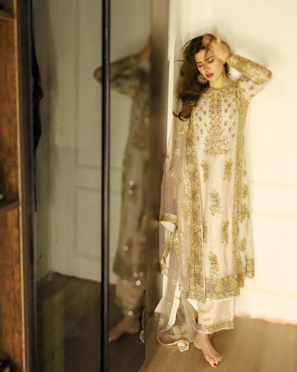 Stunning Sequence Work White Color Sharara Suit