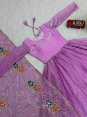 Admiring Heavy Lavender Color Gown