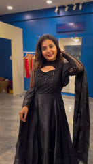 Gorgeous Sequence Work Black Color Anarkali Gown