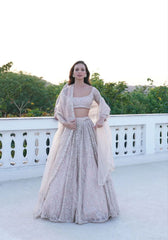 Marriage Special Organza Silk Light Pink Color Lehenga Choli