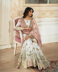 White Color Embroidery Sequence Work Sharara Suit