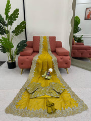 Wedding Thread & Sequence Work Light Pink Color Saree