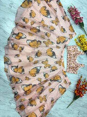 Organza Light Pink Color  Butterfly Digital Print Lehenga Choli