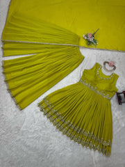 Presenting Sequence Work Georgette Green Color Sharara Suit