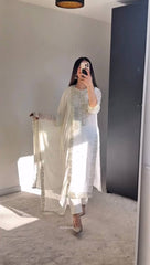 Shining  Work White Color Salwar Suit