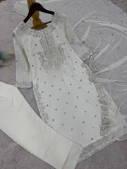 Shining  Work White Color Salwar Suit