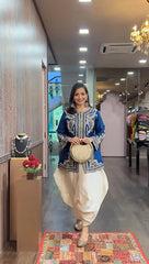 Amazing Heavy Sequence Work Navy Blue Color Dhoti Suit