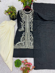 Amazing Heavy Sequence Work Black Color Dhoti Suit