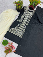 Amazing Heavy Sequence Work Black Color Dhoti Suit