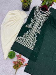 Amazing Heavy Sequence Work Green Color Dhoti Suit