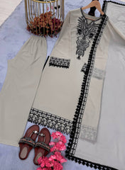 Casual Wear Embroidery Work Grey Color Salwar Suit