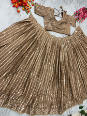 Bridal Wear Beige Color Heavy Work Lehenga Choli
