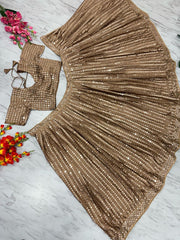 Bridal Wear Beige Color Heavy Work Lehenga Choli