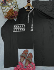 Amazing Black Palazzo Suit With Dupatta