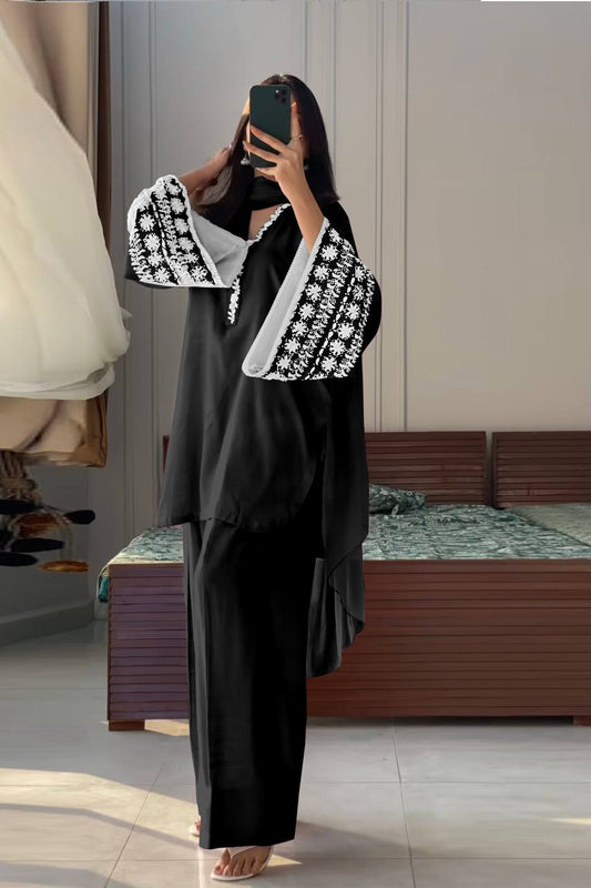 Amazing Black Palazzo Suit With Dupatta