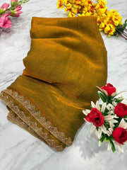 Awesome Fandy Crush Mustard Color saree