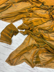 Awesome Fandy Crush Mustard Color saree