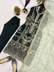 Beautiful Heavy Work Green Color Salwar Suit