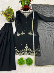 Good Looking Sequence Work Black Color Sharara Suit