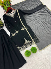Good Looking Sequence Work Black Color Sharara Suit