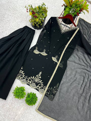 Good Looking Sequence Work Black Color Sharara Suit