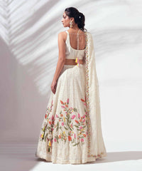 Marriage Special Flower Print Heavy Work White Color Lehenga Choli