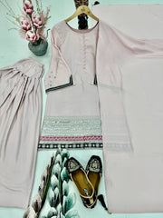 Fancy Embroidered Work Light Pink Color Palazzo Suit